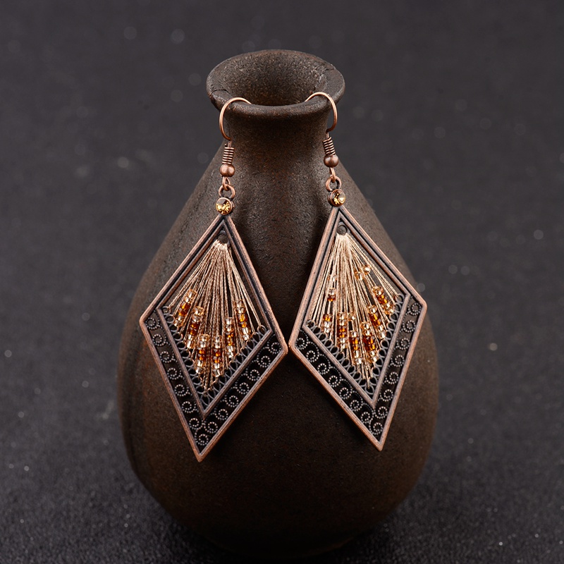Indian Wedding Supply - Women's Ethnic Silk Rhombus Alloy Beads