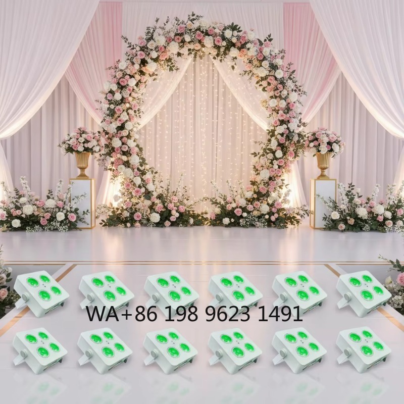 Wedding Led - 4X18W RGBWA+UV 6IN1 Mini Wireless Battery