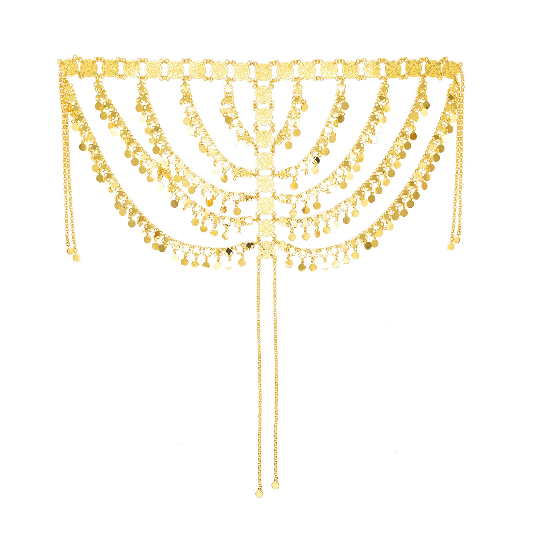 Indian Wedding Supply - Fashion Luxury Golden Long Chain Coin