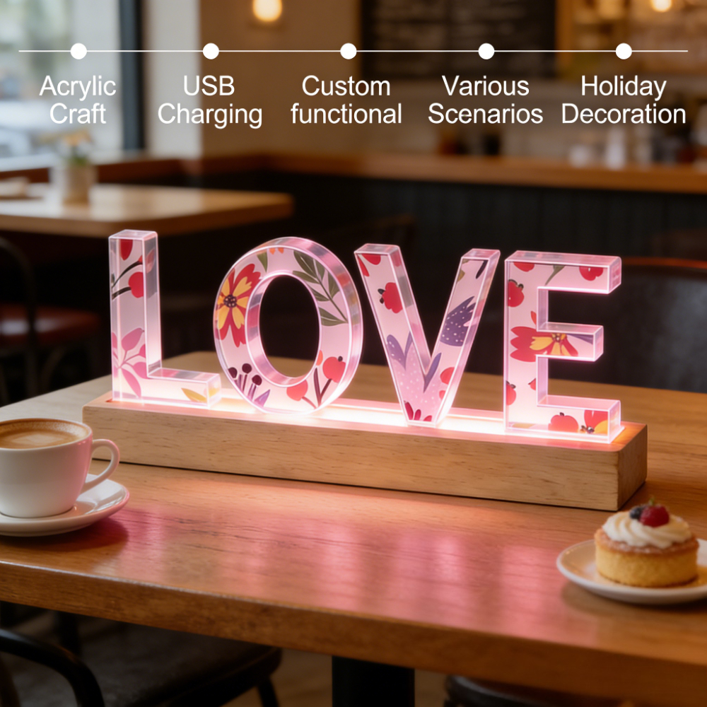 Wedding Led - 1pc Custom Name Acrylic LED Name