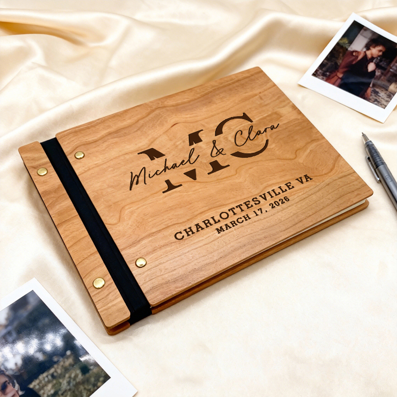 Personalized Guest Book - Personalized Wedding Guest Book - Wooden