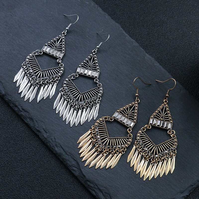 Indian Wedding Supply - Ethnic Retro Gold/Silver Color Earring for