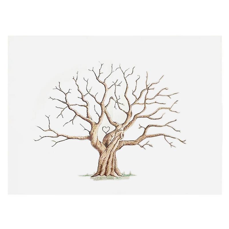 Personalized Guest Book - Wedding Fingerprint Tree Painting Loved Birds