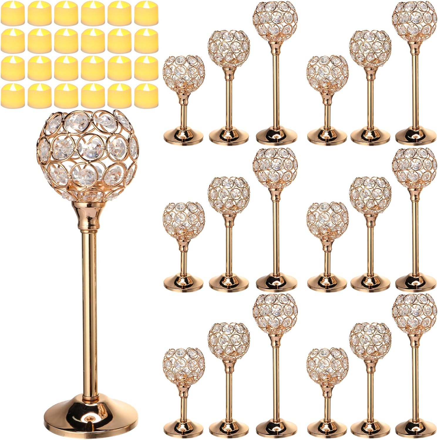 Wedding Led - 42 Pcs Crystal Candle Holders with