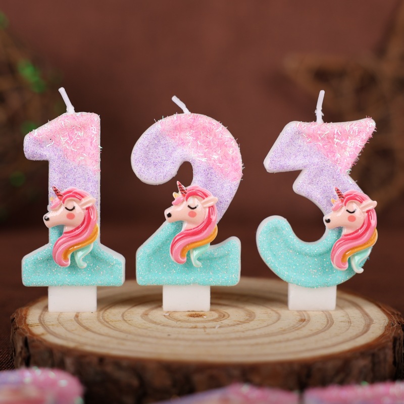 Gradient Pink Unicorn Happy Bi - Unity Candle Set ulasan dan harga