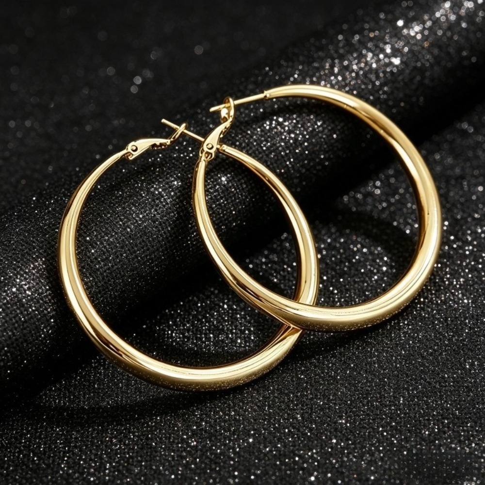2Pcs Large Minimalist Hoop Ear - Wedding Job ulasan dan harga