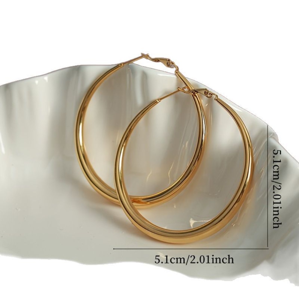 2Pcs Large Minimalist Hoop Ear - Wedding Job ulasan dan harga