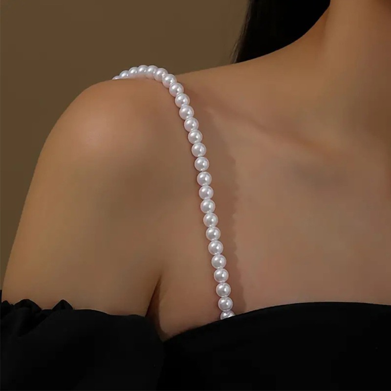 Faux Pearl Bra Shoulder Decora - Wedding Dress Supply ulasan dan harga