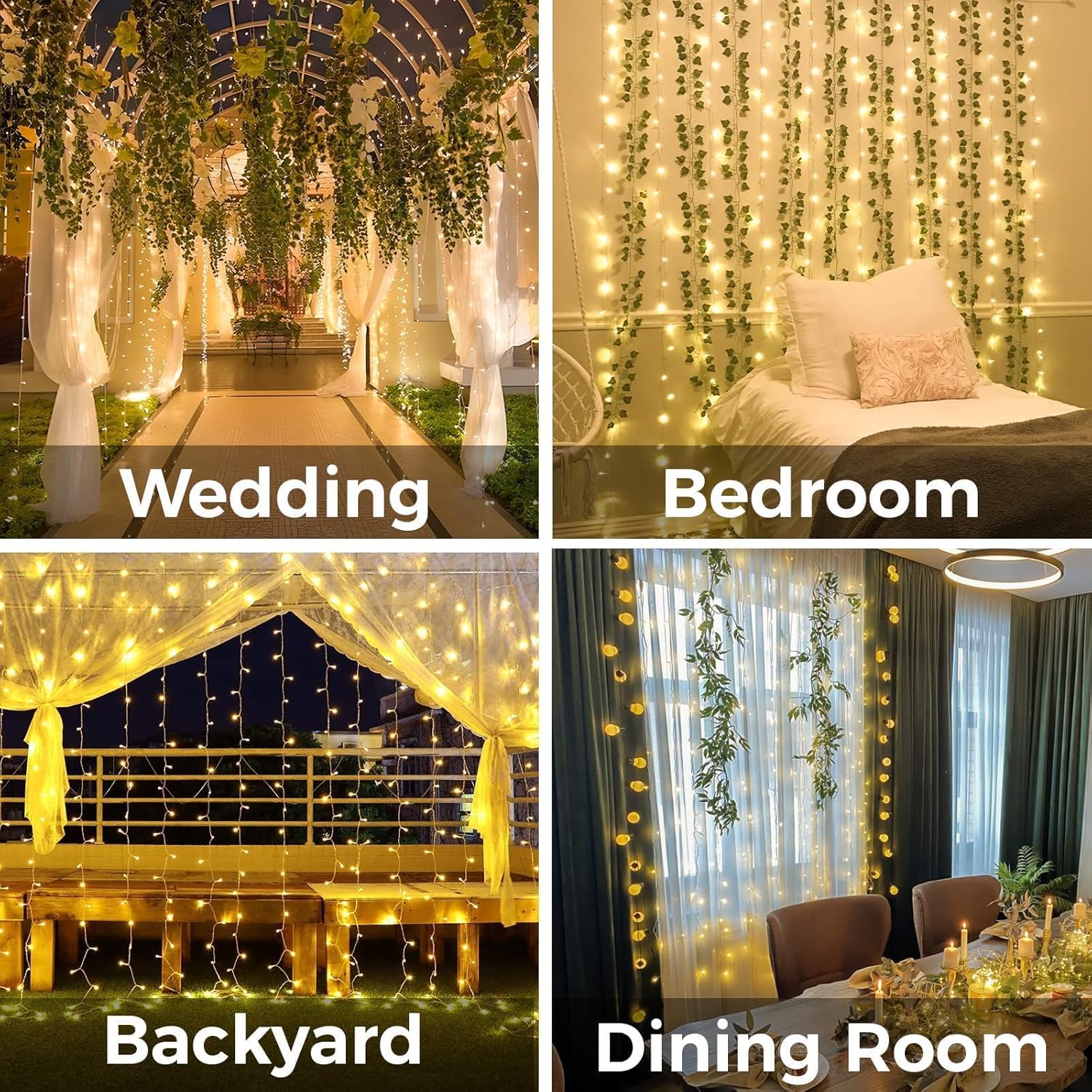 Curtain Lights For Bedroom 200 - Wedding Led ulasan dan harga