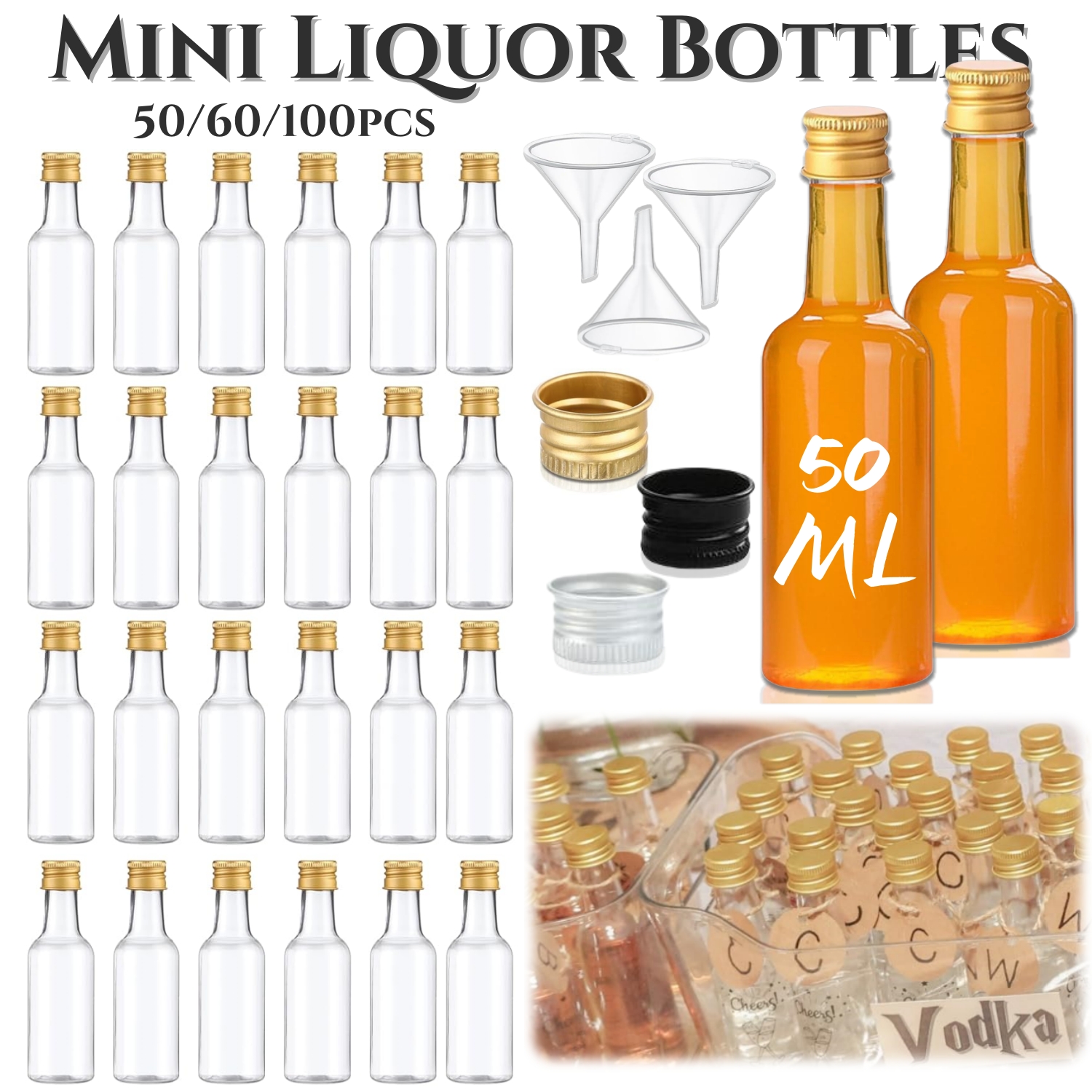 50-100Pcs 1.7oz Mini Liquor Bo - Wedding Alcohol Supply ulasan dan harga