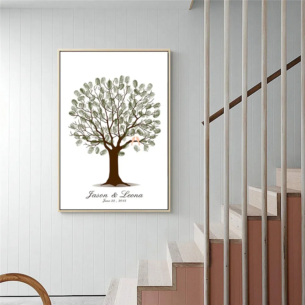 Wedding Fingerprint Tree Canva - Personalized Guest Book ulasan dan harga