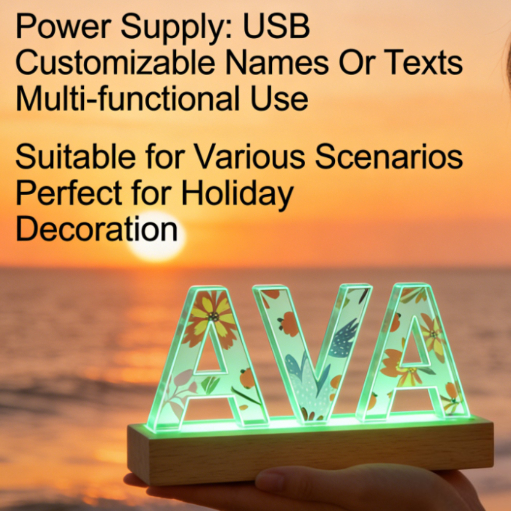 1pc Custom Name Acrylic LED Na - Wedding Led ulasan dan harga