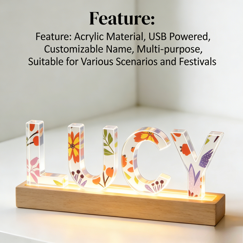 1pc Custom Name Acrylic LED Na - Wedding Led ulasan dan harga