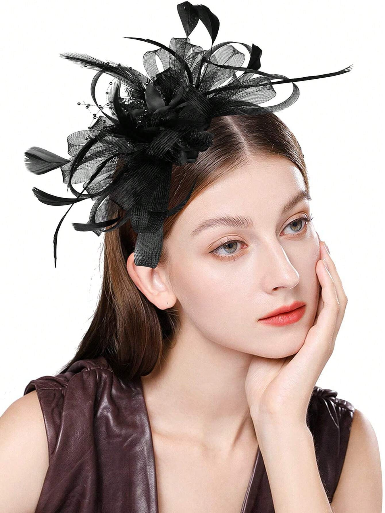 1pc Fascinator Headband With F - Wedding Dress Supply ulasan dan harga