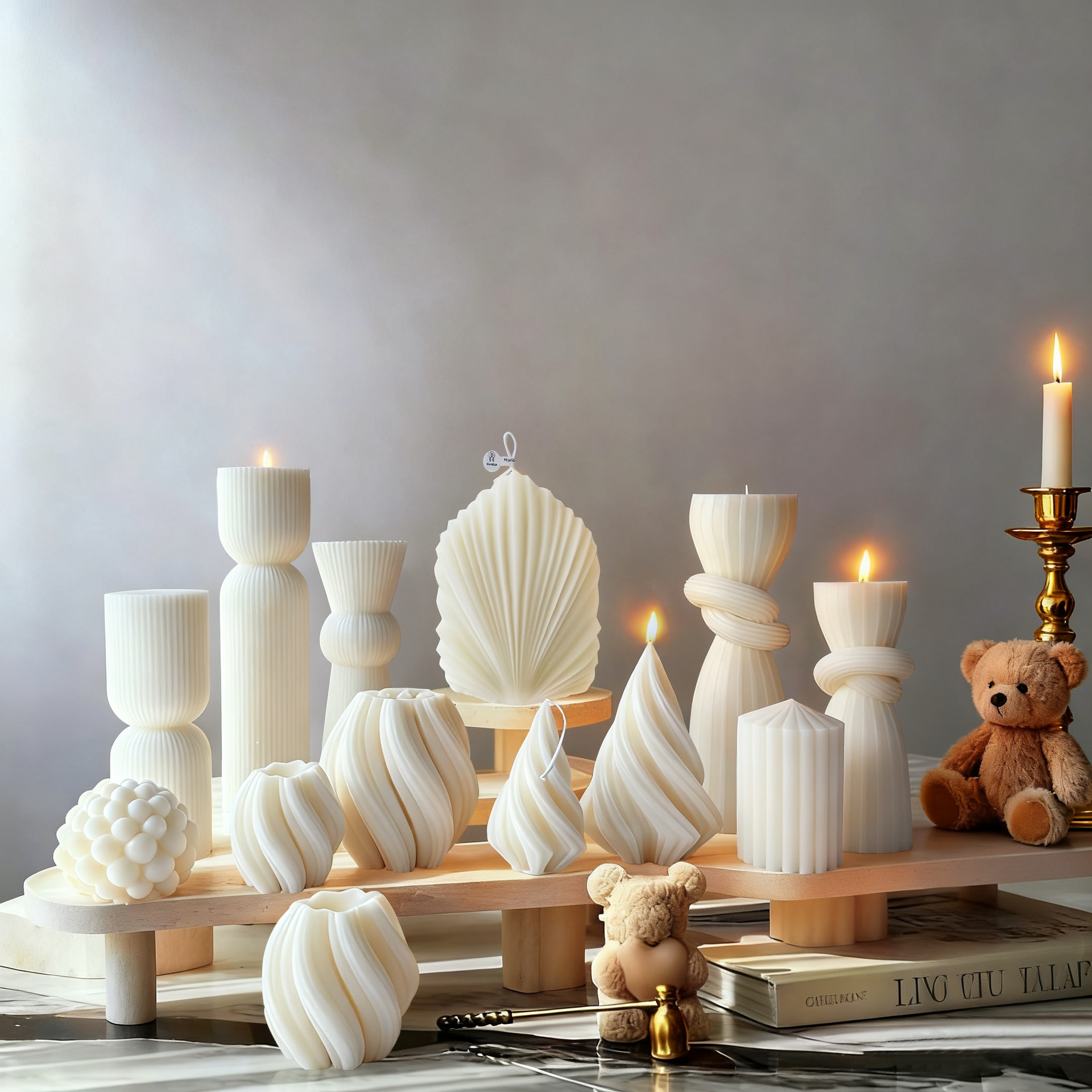 Nordic Minimalist White Scente - Unity Candle Set ulasan dan harga