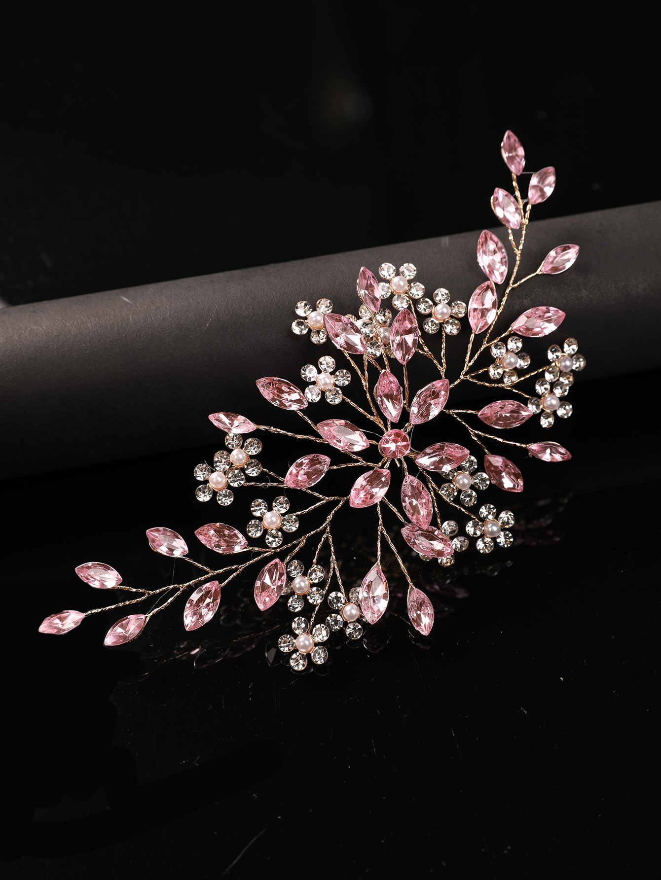 Soft Pink Crystal Bridal Headp - Wedding Dress Supply ulasan dan harga