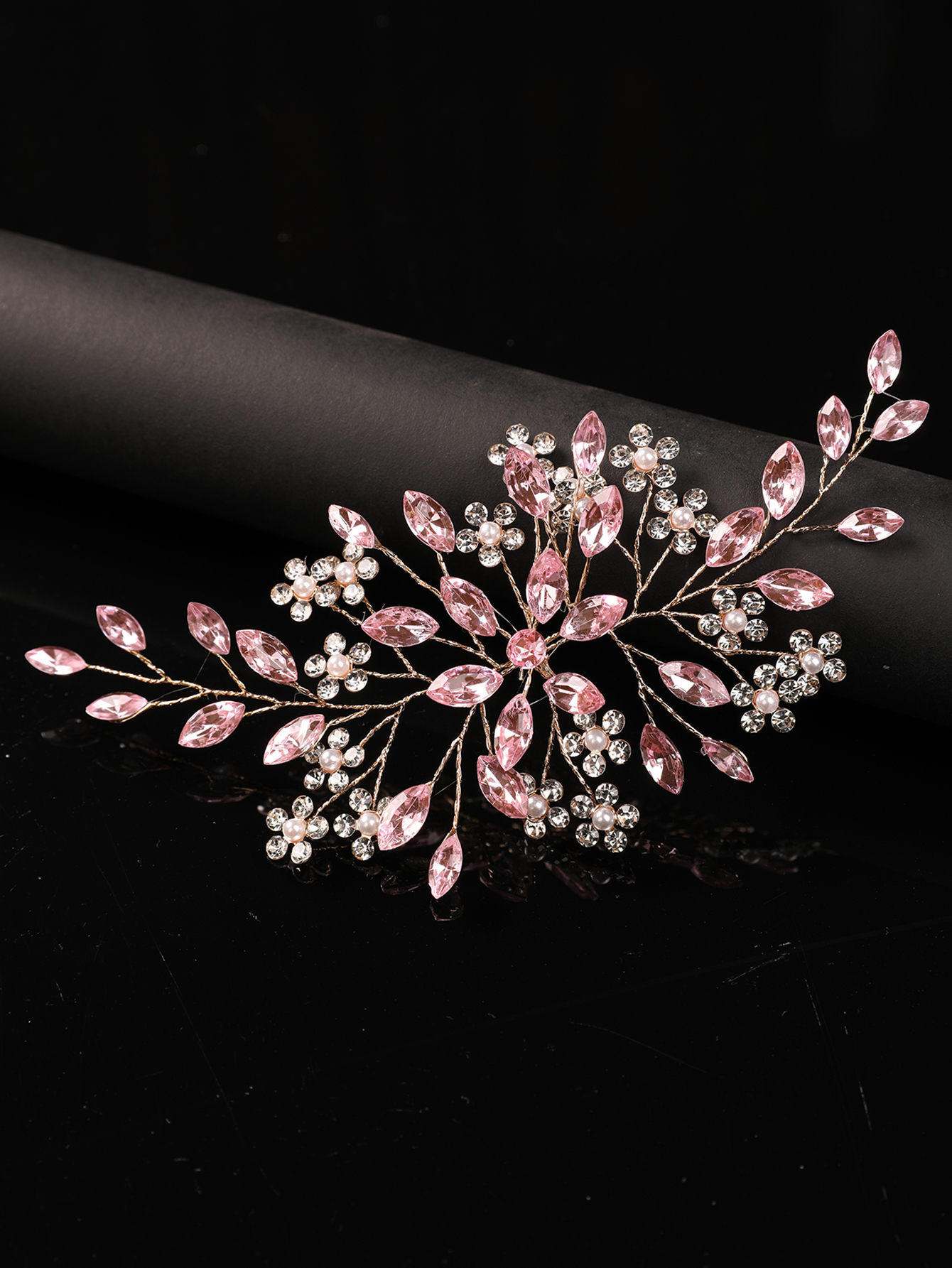 Soft Pink Crystal Bridal Headp - Wedding Dress Supply ulasan dan harga