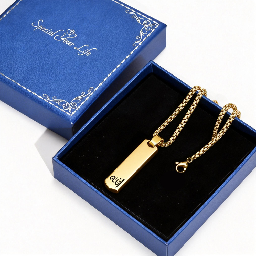 3D Bar Necklace, Cool Simple D - Wedding Job ulasan dan harga