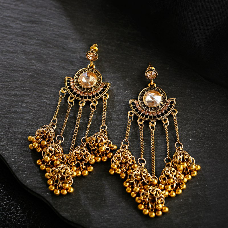 Indian Jhumka Earrings Gold Sl - Indian Wedding Supply ulasan dan harga