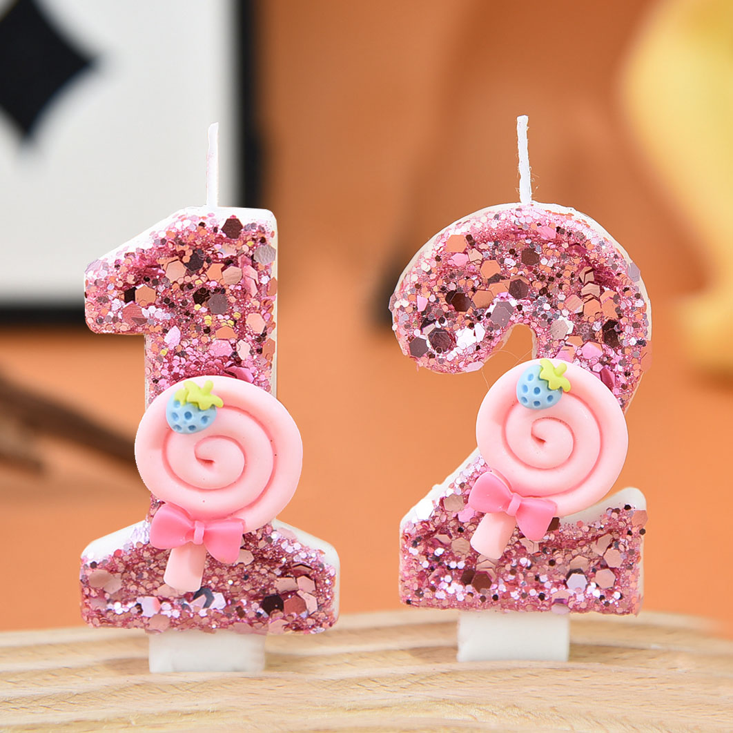1pc Large 0-9 Numbers Pink Lol - Unity Candle Set ulasan dan harga