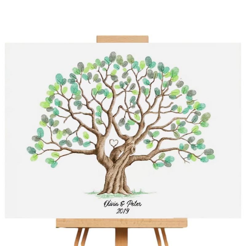 Wedding Fingerprint Tree Paint - Personalized Guest Book ulasan dan harga