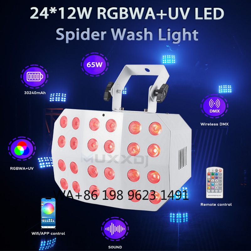 2Pcs 24*12W RGBWA+UV LED Spide - Wedding Led ulasan dan harga