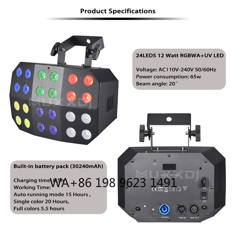 2Pcs 24*12W RGBWA+UV LED Spide - Wedding Led ulasan dan harga