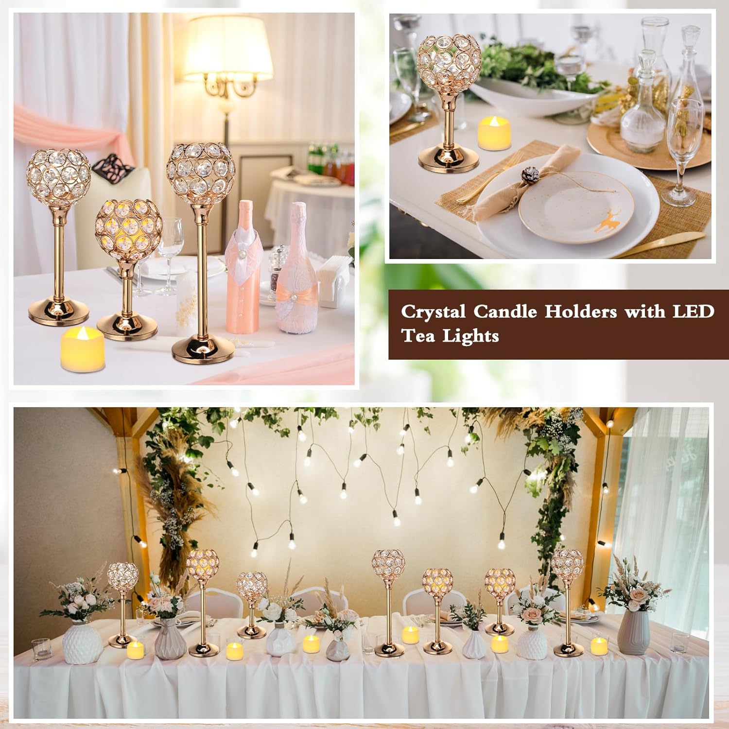 42 Pcs Crystal Candle Holders  - Wedding Led ulasan dan harga