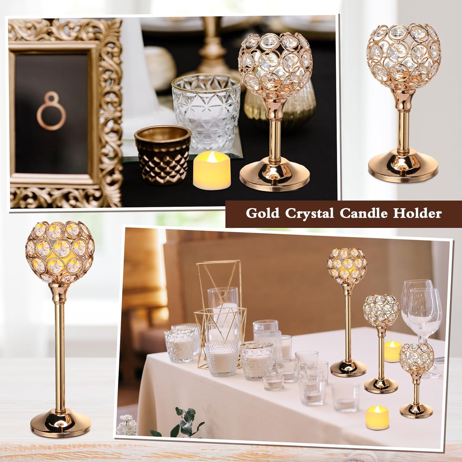 42 Pcs Crystal Candle Holders  - Wedding Led ulasan dan harga