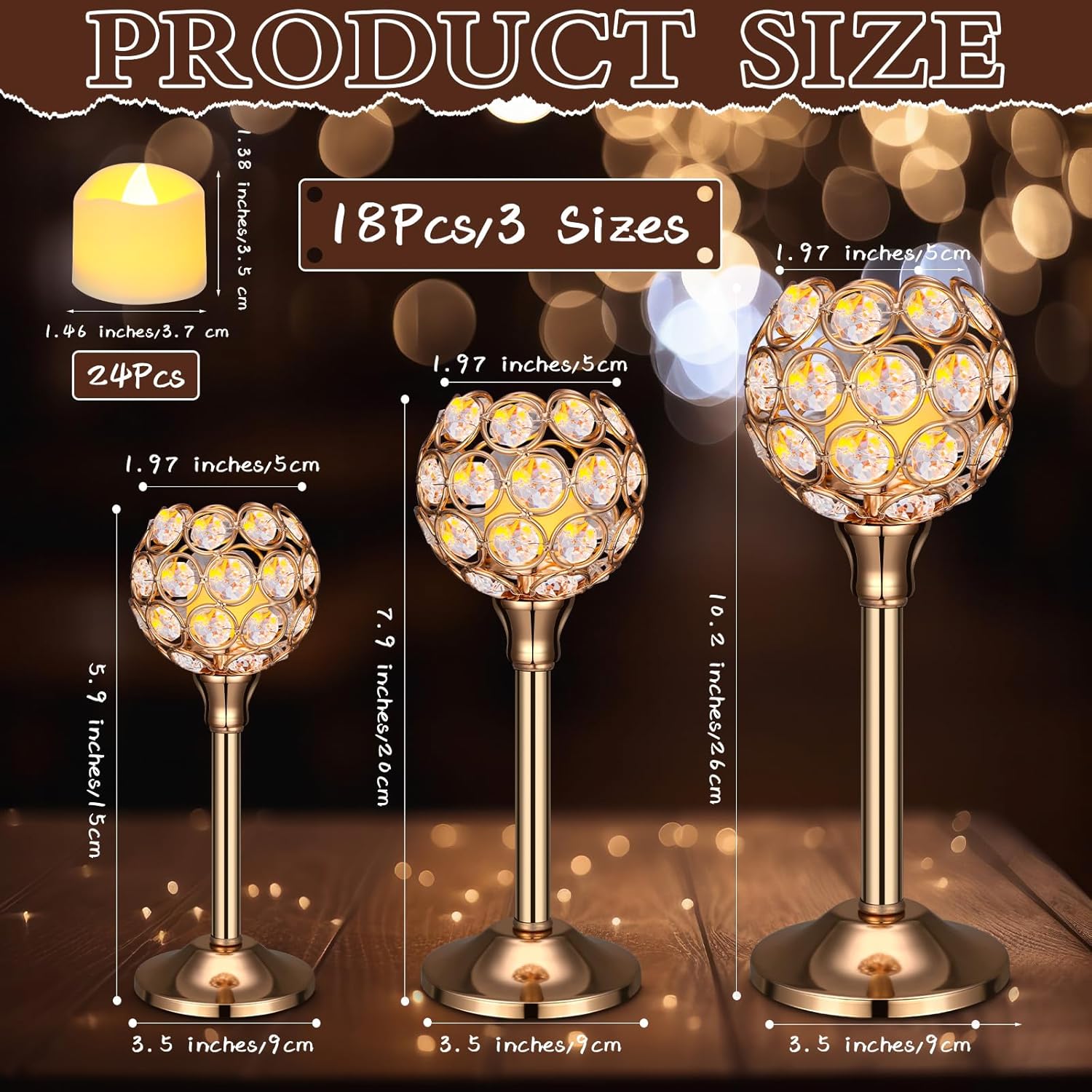 42 Pcs Crystal Candle Holders  - Wedding Led ulasan dan harga