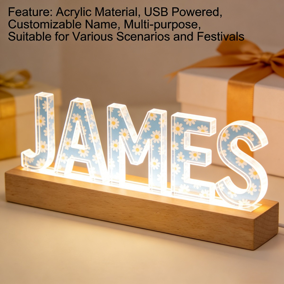 Personalized Acrylic LED Night - Wedding Led ulasan dan harga