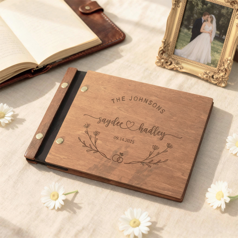Personalized Wooden Wedding Gu - Personalized Guest Book ulasan dan harga