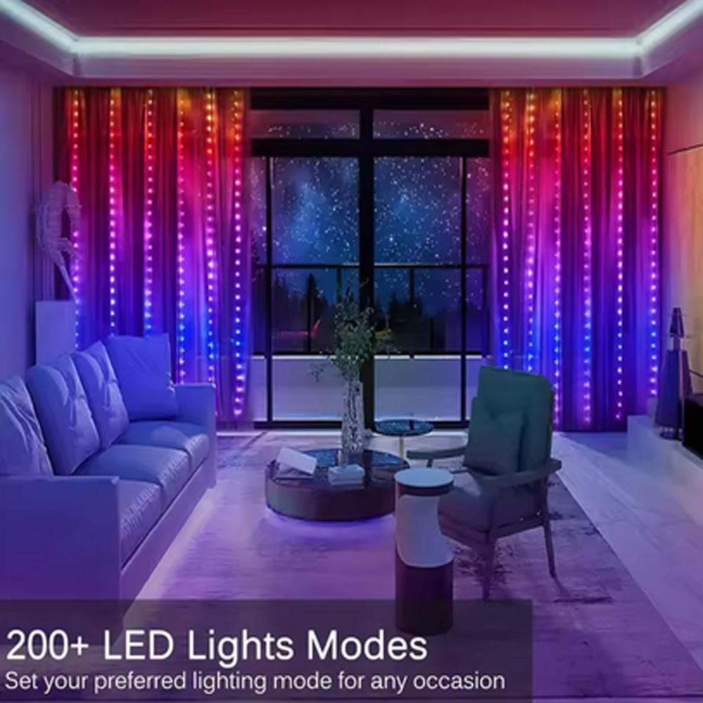 3M RGB Smart LED Curtain Light - Wedding Led ulasan dan harga
