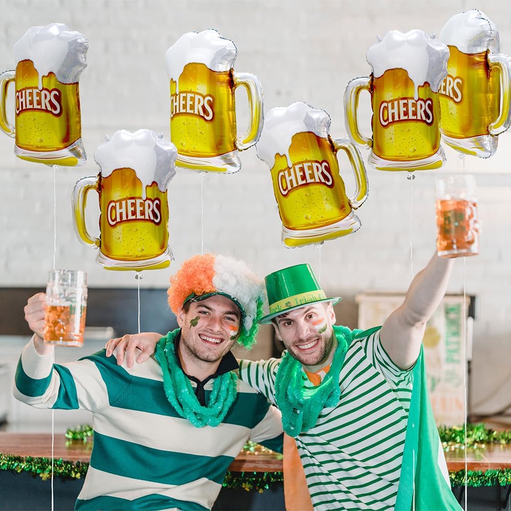 6pcs Cheers Beer Mug Balloons  - Wedding Alcohol Supply ulasan dan harga
