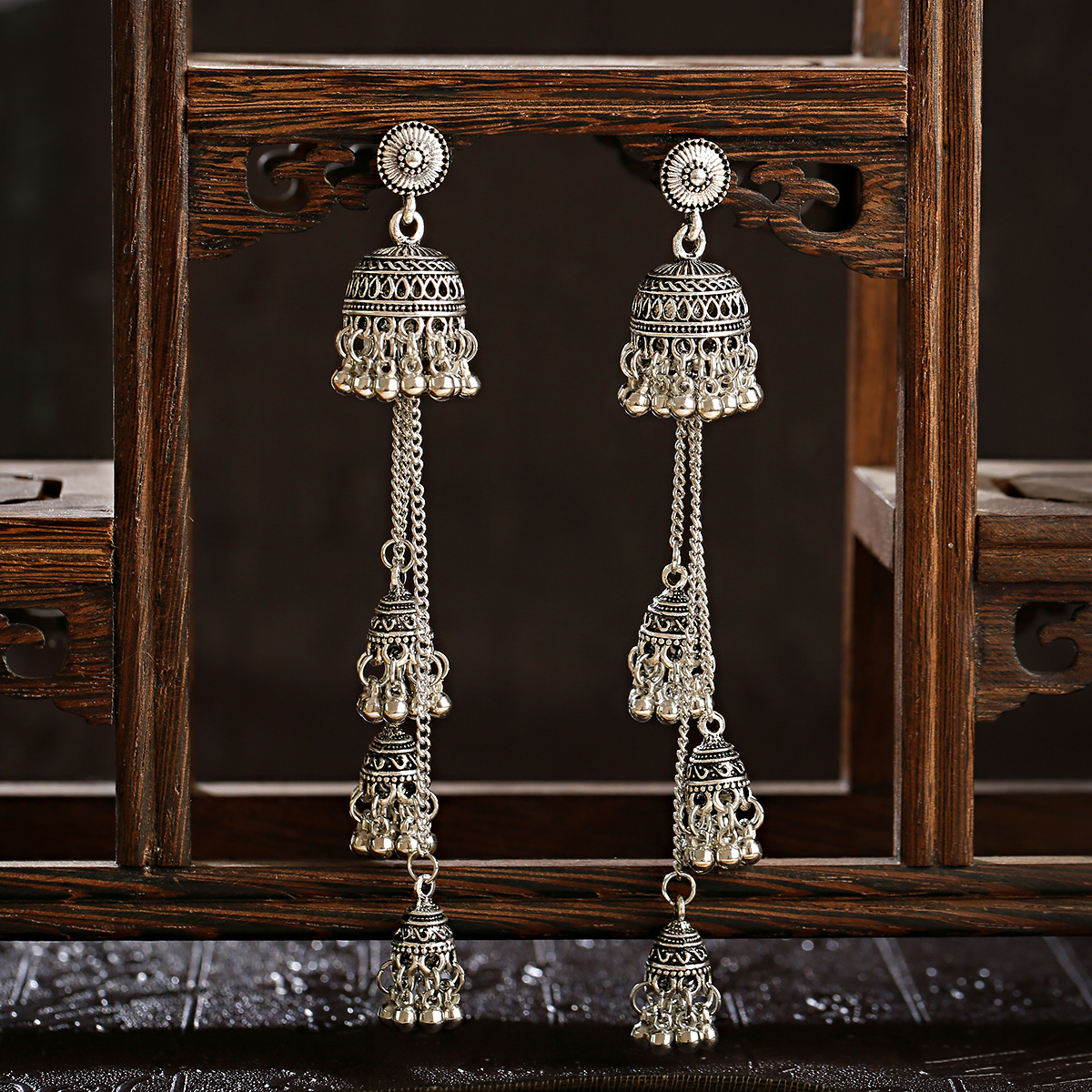 2pcs Vintage Long Tassel Earri - Indian Wedding Supply ulasan dan harga